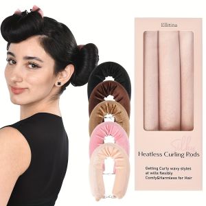 3-Pack Silkiness Curling Rods Set No Heat Hair Curls Overnight Styling for All Hair Types Portable & Easy-to-Use Gift Box Packaging Ideal for Women's Hair Care & Gifting
