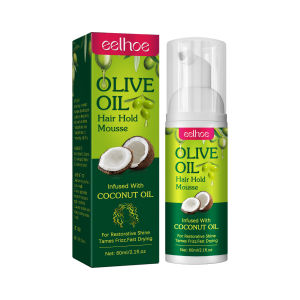 EELHOE Olive Oil Hair Styling Mousse Curly Hair Styling Moisturizing And Protective Roll Styling Long-Lasting Anti Frizzy Mousse Hair Mousse Hydrating Prevent Dryness Nourishing Elastin Curly Hair Styling Mousse Curling Moisture Curly Hair Mousse Curl En