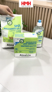 Combo Viên Rửa Bát 25 Viên + Nước Làm Bóng 500ml + Muối Rửa Bát 2kg Almawin Dùng Cho Máy Rửa Chén Máy Rửa Bát