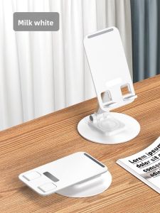 SENQIAOBU | Multi-functional Metal Phone Stand with 360° Rotation and Foldable Design for Home and Bedside Use