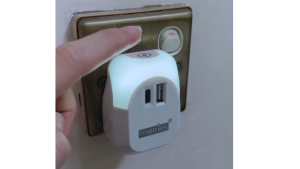 Morries 17W Dual USB & Type-C Fast Charger with Touch Sensor LED Night Light MS2001USB/C