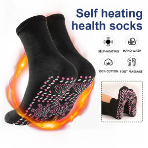 Self-Heating Health Care Socks Wormwood Massage Socks Stokin Terapi Urut Sakit Kaki Bengkak Berpantang Sarung Haba Panas Tumit Tourmaline Winter Socks