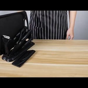 Black steel cutting knife household kitchen tool kitchen knife cutting board black steel knife fruit knife auxiliary food cutting board combination