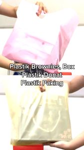 [TERMURAH] Kantong Plastik HD Box Makanan Dove/ Kresek Kemasan/ Bungkus Donat 6 Pcs 1/2 lusin Brownies Kue Snack 29x45x005 L 9.5 cm