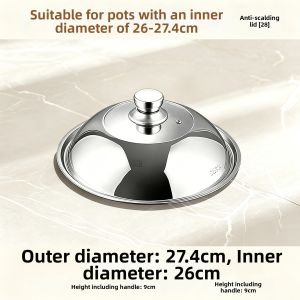 Stainless Steel Anti-Scald Raised Thickening Pot Lid