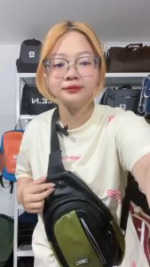 Túi đeo trước ngực sang trọng Kéo đứng-Kéo chỉ đỏ-2 chấm đứng men gọn nhẹ tiện dụng [CÓ BẢO HÀNH]