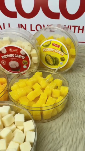 Coco Pudding Candy - StrawberryGrapeMangoMangosteenDurianPassion Fruit - Fun & Tasty Treat - 80pcs in 368g Jar Snack Sweet Candies Bonbon