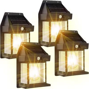 Solar Lights Outdoor Tungsten Night Lamp Intelligent Motion Sensor Wall Lamp 3 Lighting Modes Waterproof Courtyard Garden