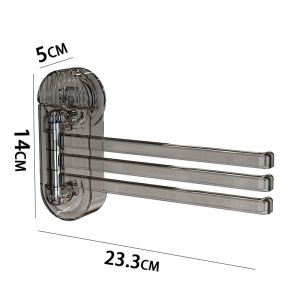 Suction Cup Rotating Cloth Holder Wall Mounted Bathroom Storage Rack No Drilling Required Modern Minimalist Style Kitchen Organizer