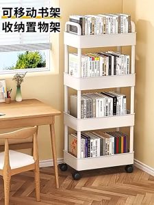 Trolley Rack Storage Office Shelves Home Kitchen Rack with Wheel