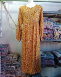 TataClo Harian Daster Lengan Panjang Motif bunga hitam pink | Daster Bahan Rayon Viscose Murah Terbaru