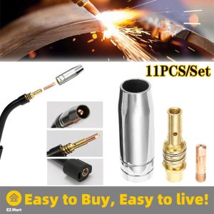 Fast Shipping 11Pcs Nozzles & Contact Tips Holders for MIG Welder - 15AK Welding Machine Accessories