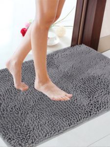 Water Absorbent Anti-Slip Bathroom Kitchen Door Mat Bedroom Home Use Chenille Floor Rug Entrance Mat Living Room Hallway