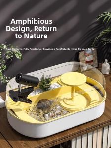 Yee | Small Turtle Aquarium Sunbathing Platform Bottom Drainage Filtration