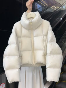 DANTING | Winter Short White Down Jacket for Petite Women