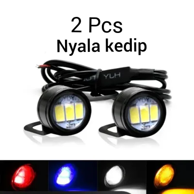 Lampu LED mata elang eagle eye lampu Strobo motor mobil LED spion motor grill mobil kedip otomatis 12 volt