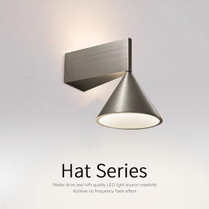 Italian minimalist bedroom bedside wall lamp new conical geometric simple designer high-end background wall aisle lamp