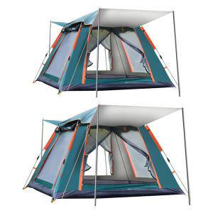 Automatic Camping Tent Sun-Protection Portable Hexagonal Tent Waterproof Beach Travel Tent for Family 3-4/4-6 People