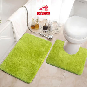 พรมห้องน้ำ STELLAR 2ชิ้น 45x70cm+ตัวU 50x60cm หนานุ่ม16-20 mm มีกันลื่น ซับน้ำดี ซักได้ แห้งไว