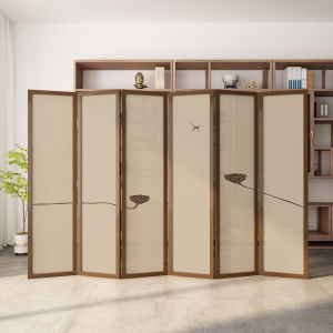 New Chinese Screen Foldable Mobile Office Entrance Partition Living Room Bedroom Solid Wood Household Entrance Door