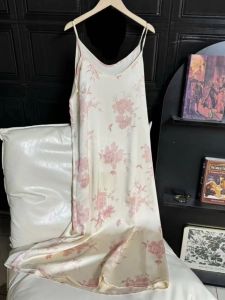 Váy Dây Satin Cao Cấp Mùa Hè Mới Phong Cách Trung Hoa Nhẹ Nhàng Sang Trọng Đa Năng Thường Ngày Váy Midi Chữ a Không Tay Màu Trơn