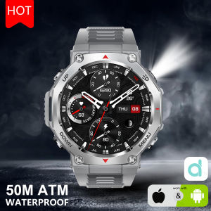 VWAR T-Rex Ultra Smart Watch with Flashlight/UV Light 50m ATM Waterproof Bluetooth Call Sport Smartwatch for Huawei Xiaomi