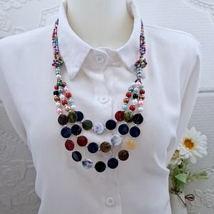Kalung Wanita Etnik Layer Susun Aksesoris Fashion Hijab