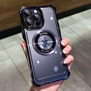 เคสโทรศัพท์มือถือแบบแม่เหล็กไฟฟ้า MagSafe สุดหรูสำหรับ เคสไอโฟน iPhone 16 15 14 13 12 11 PRO MAX plus โปร โปรแม็กซ์ Magsafe case กันกระแทกฝาหลังแบบใส