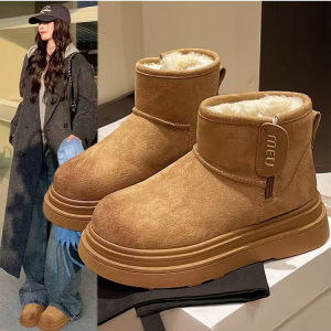 JIFANPAUL | Fur-lined Waterproof Insulated Snow Boots for Women Retro Style