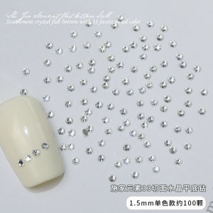 Mixed Lot Crystal Nail Drill Bits Flat Bottom round Shape 33 Facets 1.5-3.2mm Beauty Nail Jewelry Accessories Crystal Drill Bits