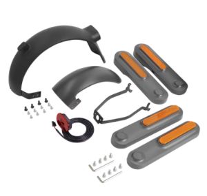 Front Rear Fender Kit For Xiaomi 4 Ultra Electric Scooter Mudguard With Support Taillight Reflective Strips Side Shell Parts