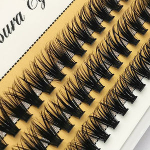 LemonBlue False Eyelash Cluster Natural 30D Fluffy Eyelash Extensions Soft Wispy Eyelashes Self-adhesive Fake Eyelashes Wispy Fluffy Fake Lashes Beauty Salon Supplies 3D Effect Fake Lashes Curly False Eyelashes Natural Style Eyelashes