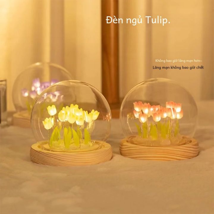 Vòng Tay Hoa Tulip Đèn Ngủ Tự Làm Chất Liệu Gói Nút Loại Thân Kính Quà
