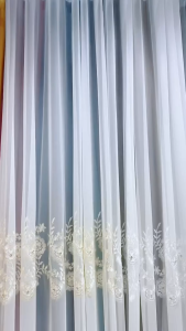MR CURTAIN Eliora Sheer Langsir Lace Bersulam Bunga Siap Jahit Cangkuk & Ring / Ready Made Day Curtain Hook Ring