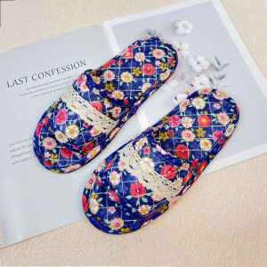 รองเท้าแตะพื้นยางกันลื่นแบบสวมหัวสำหรับใส่ในบ้านสไตล์เกาหลีสำหรับผู้หญิง ฤดูใบไม้ผลิและฤดูร้อน รองเท้าแตะแบบลำลองที่สวมใส่สบาย