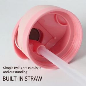 Insulated Water Bottle with Straw 24 OZ Stainless Steel Thermos with Lid BPA Free Sports Water Bottle for Hot and Cold Drinks
