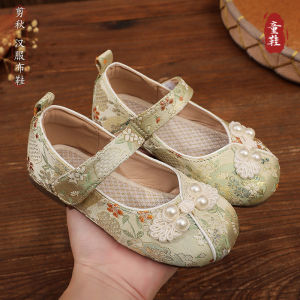 Embroidered Dance Shoes Ethnic Style Ancient Costume Girls Ballet Flats Jasmine Princess Soft Leather Comfortable Spring Autumn