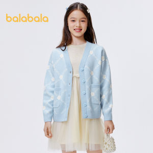 balabala Children Warm Sweater Girl Autumn Winter Festive Style