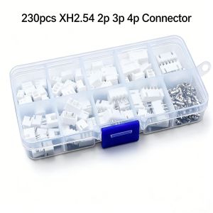 230pcs XH2.54 2p 3p 4p 5 Pin 2.54mm Pitch Terminal Kit/Housing/Needle Holder