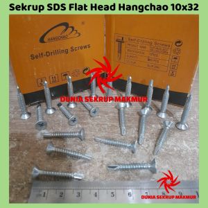 (50 pcs) Sekrup Roofing SDS FH #10x32 / Baut Baja Ringan Flat Head 3CM
