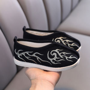 Old Beijing Cloth Shoes Childrens Embroidered Shoes Boys the Han-Style Clothing Shoes Chinese Style Watch Show Spring and Autumn Canvas Ancient Costume Boots