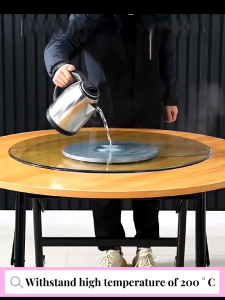 ⭐รับประกัน⭐โต๊ะกระจกแก้วหมุนโต๊ะอาหาร โต๊ะจีนโต๊ะทานข้าวจานหมุน กระจกหมุนโต๊ะจีน โต๊ะกระจกใส โต๊ะกลมโต๊ะ TZR