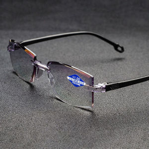A.one Presbyopic Glasses Reading Glasses Dual Lens Anti Blue Light Eyeglasses Far and Near Frameless Dual Use Near and Far Eyeglasses Reading Glasses for Men Topitem
