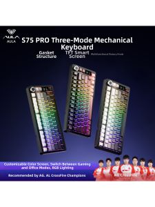 AULA | Bluetooth Wireless Mechanical Keyboard Tri-Mode Gaming Silent Customizable For Female