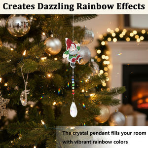 1 Piece Diamond Painting set wind chimes Christmas pattern acrylic Material home tree Ornaments Christmas gifts