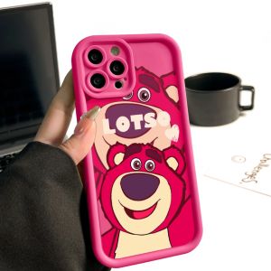 Compatible with iphone 14 Pro Max Phone Double frame strawberry Bear 12 13 14 15 11 Pro Max Casing silicone xr xs Max 7 8 Plus