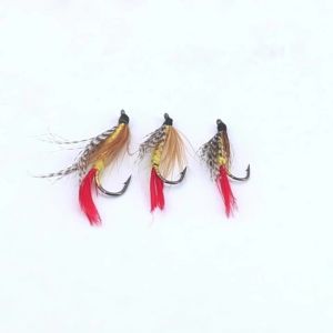 Bimoo 6PCS #8 #10 #12 Mallard Feather Wing Yellow Professor Wet Trout Fly River Brook Brown RainbowTrout Fishing Flies Bait Lure