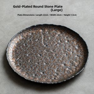 Rustic Luxe Round Stone Tea Preparation Tray