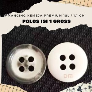 Kancing Baju Kemeja 18L 11cm Premium Import Estetik Isi 144 Biji