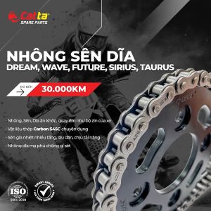 Nhông Sên Dĩa FUTURE Sên 9 Li/10 Ly Gia Nhiệt Nhiều Tầng Thép Carbon S45C-NSD Xe Máy CATTA